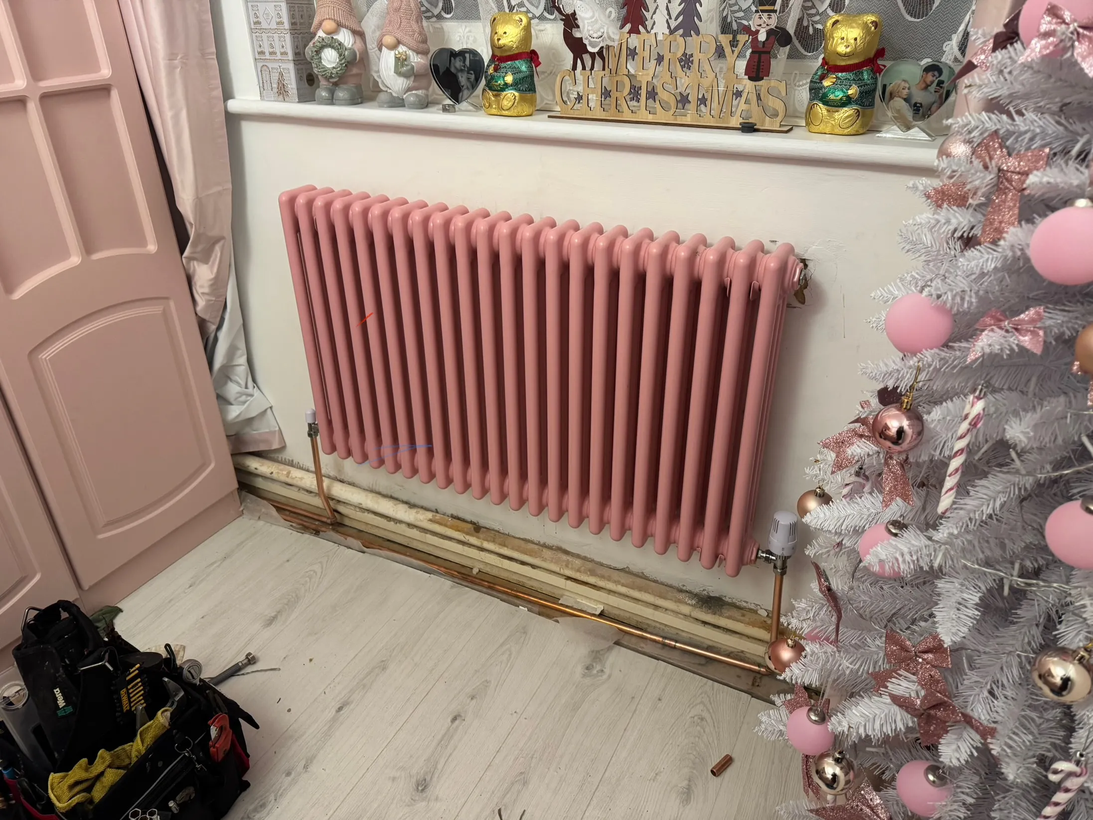Bespoke column radiator installation